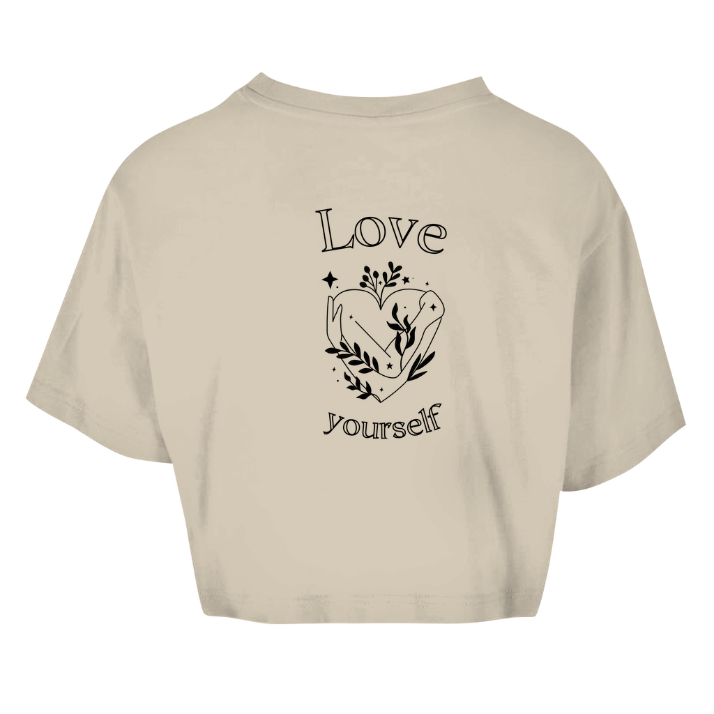 Love yourself Crop Top Damen | Oversize Shirt | Selbstliebe Mode | Statement Sommer-Top |