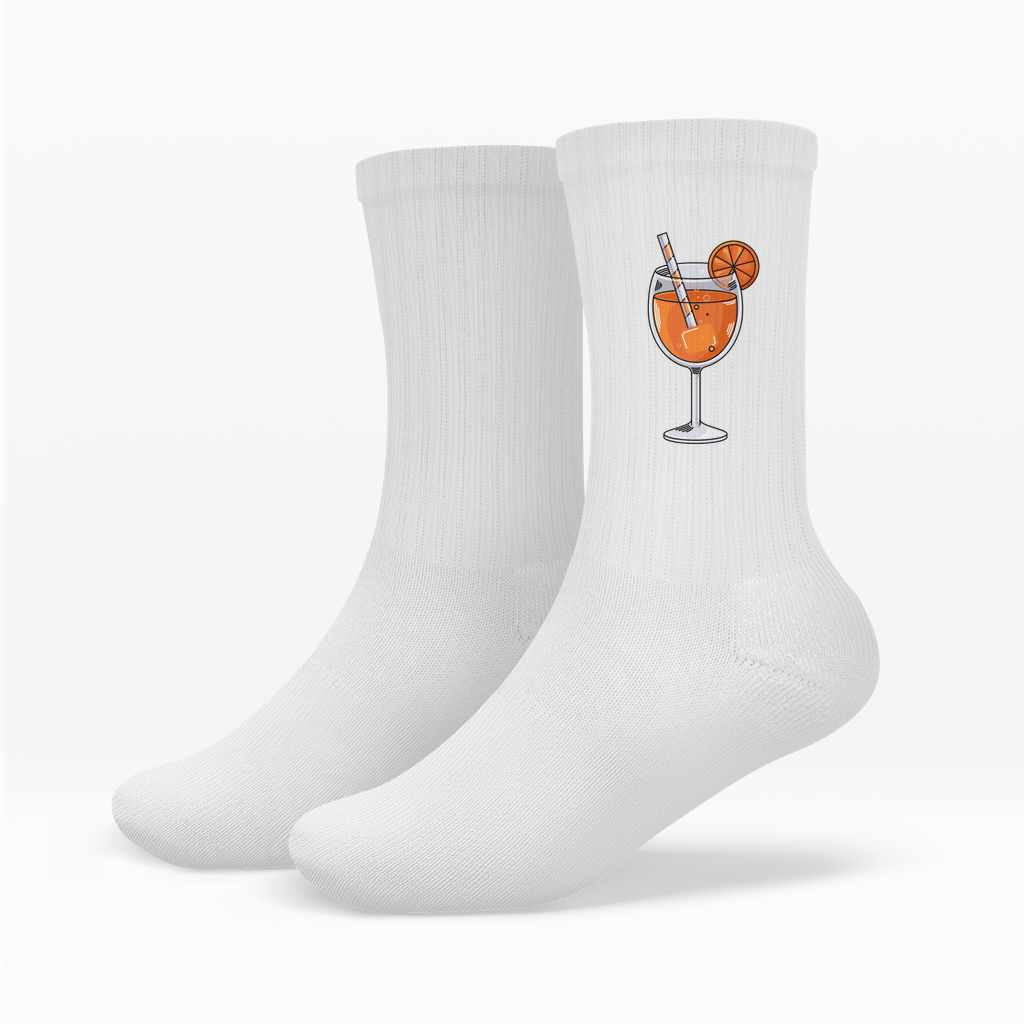 Cheers Socken – Stylisch, frech & perfekt zum Anstoßen | Spritz-Motiv | Crew Socks Damen & Herren