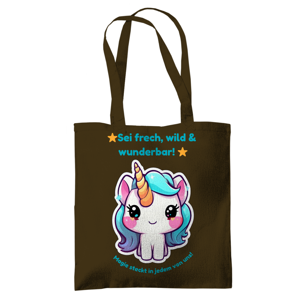 Einhorn Stofftasche – „Sei frech, wild & wunderbar!“
