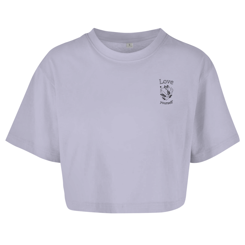 Love yourself Crop Top Damen | Oversize Shirt | Selbstliebe Mode | Statement Sommer-Top |