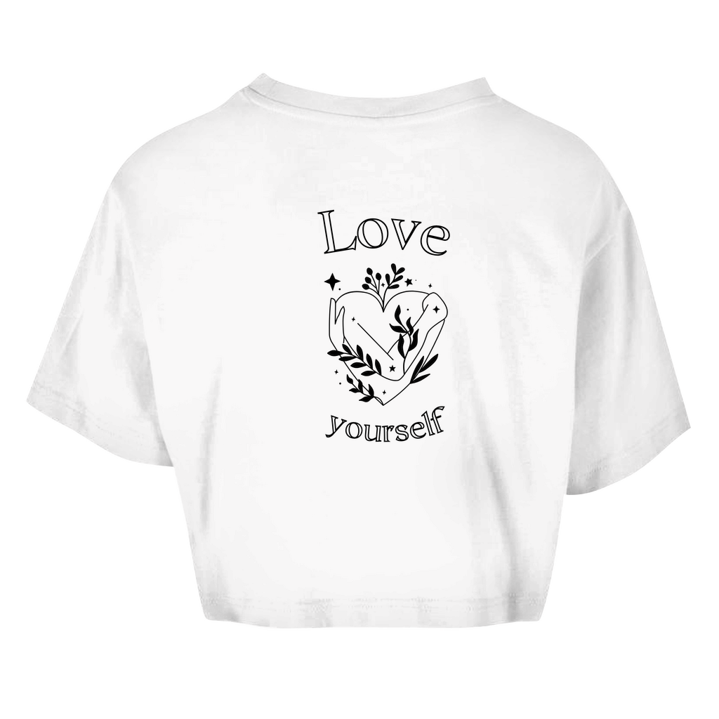 Love yourself Crop Top Damen | Oversize Shirt | Selbstliebe Mode | Statement Sommer-Top |