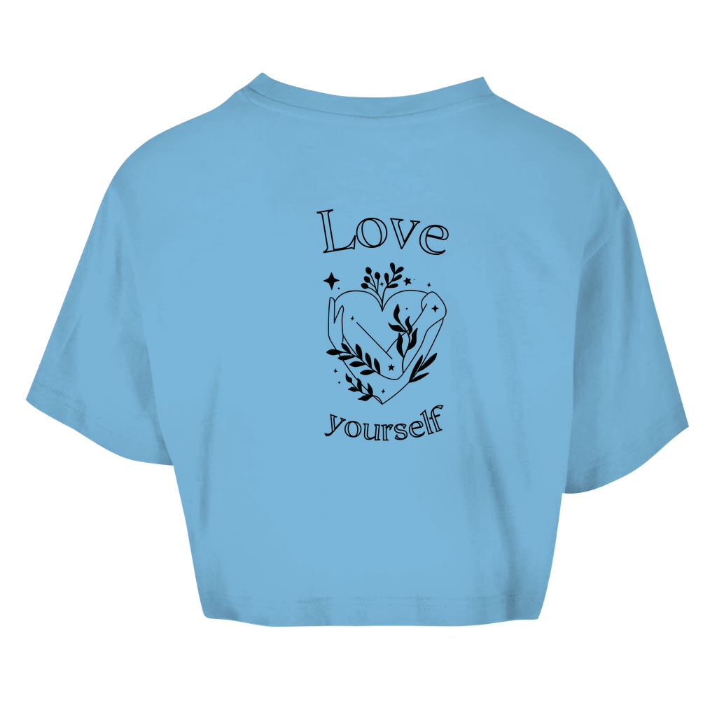 Love yourself Crop Top Damen | Oversize Shirt | Selbstliebe Mode | Statement Sommer-Top |