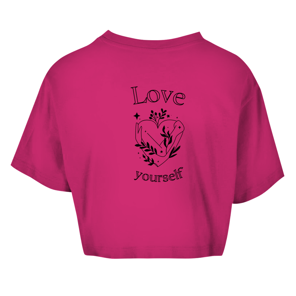 Love yourself Crop Top Damen | Oversize Shirt | Selbstliebe Mode | Statement Sommer-Top |