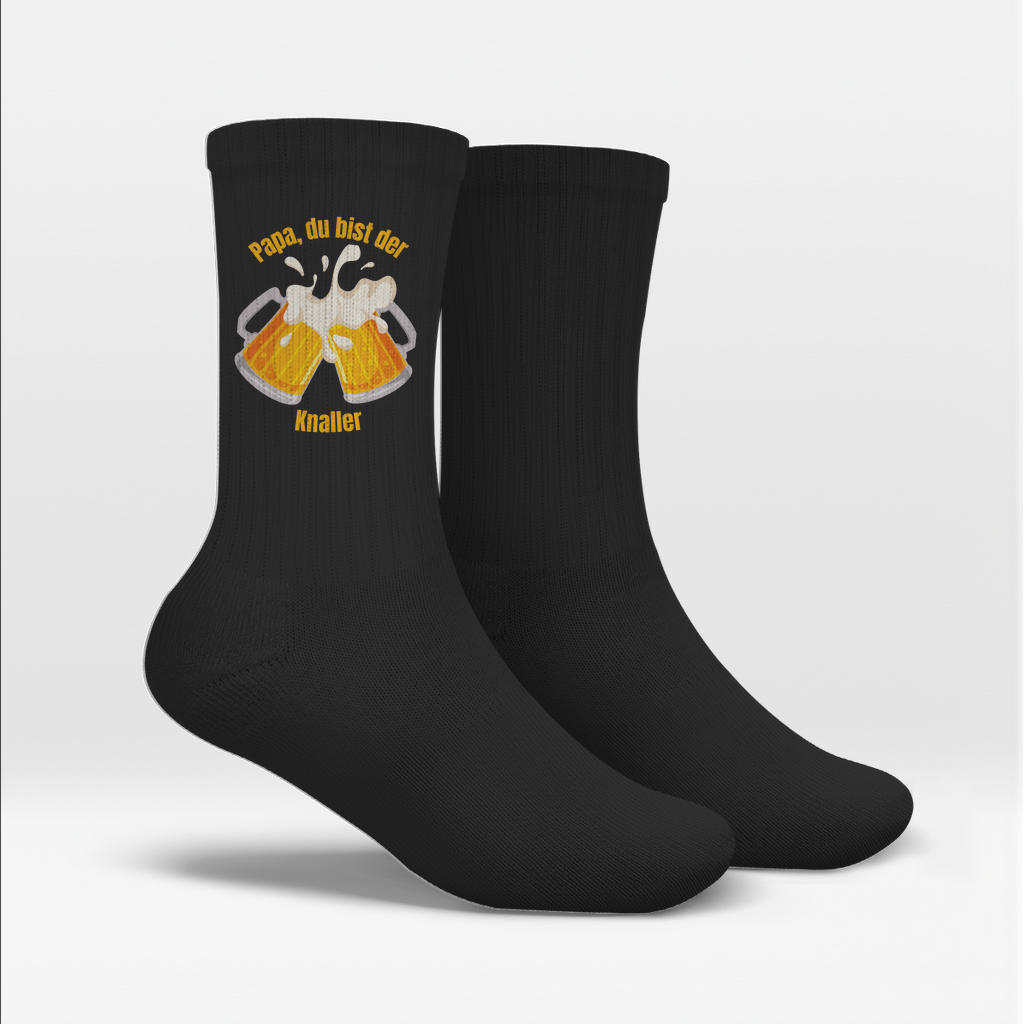 Socken „Papa, du bist der Knaller“ – Bierkrug-Motiv | Lustige Vatertags-Socken