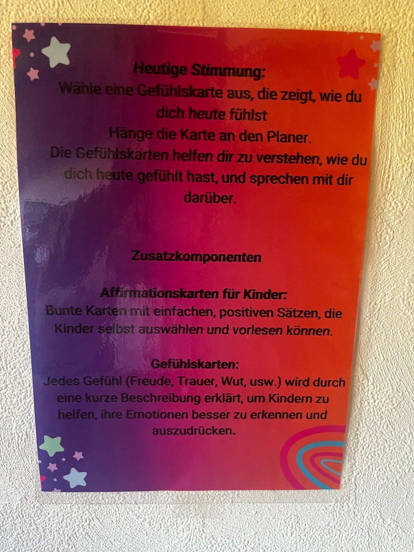 Morgen- und Abendritual-Planer für Kindergartenkinder. Mit Affirmations- und Gefühlskarten