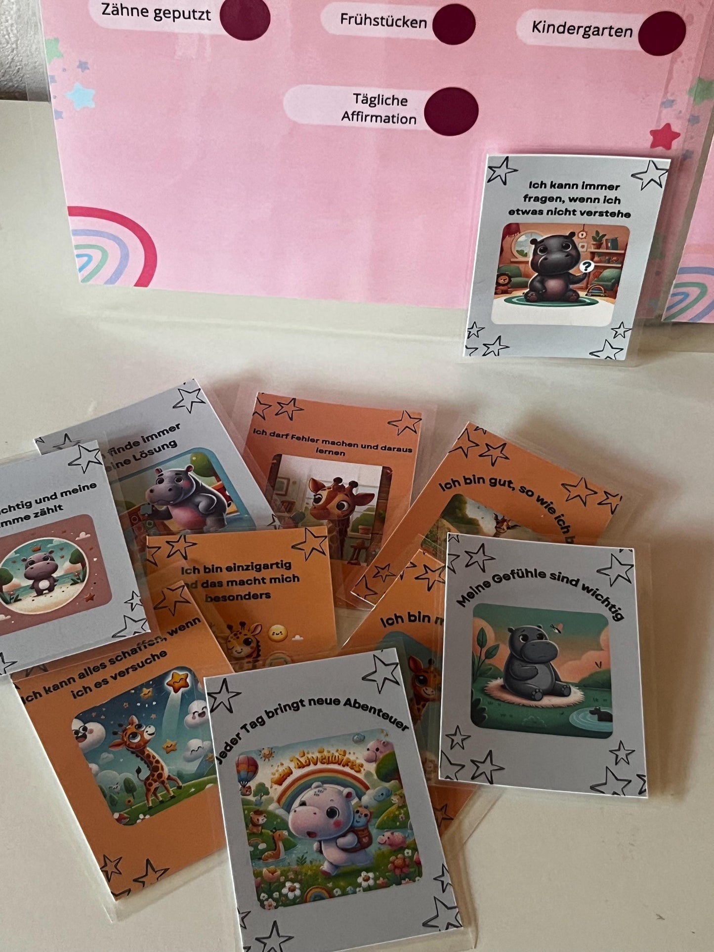 Morgen- und Abendritual-Planer für Kindergartenkinder. Mit Affirmations- und Gefühlskarten