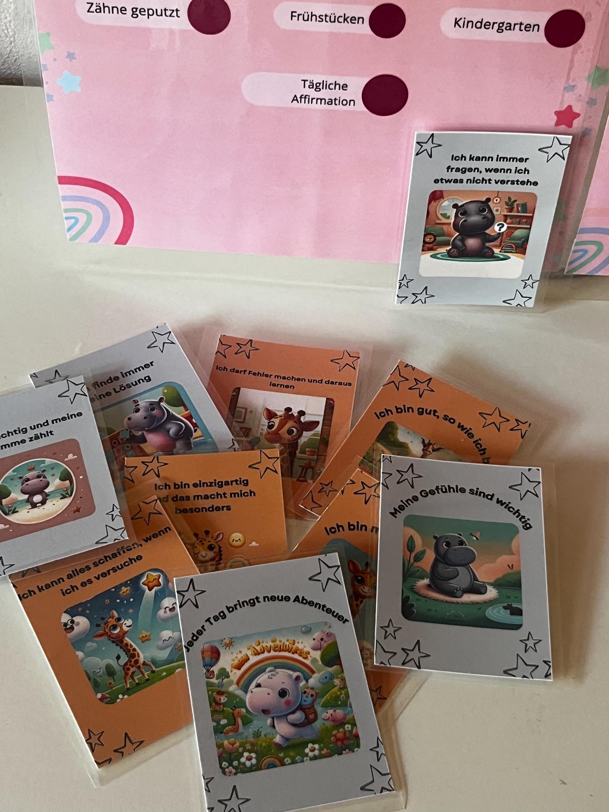 Morgen- und Abendritual-Planer für Kindergartenkinder. Mit Affirmations- und Gefühlskarten